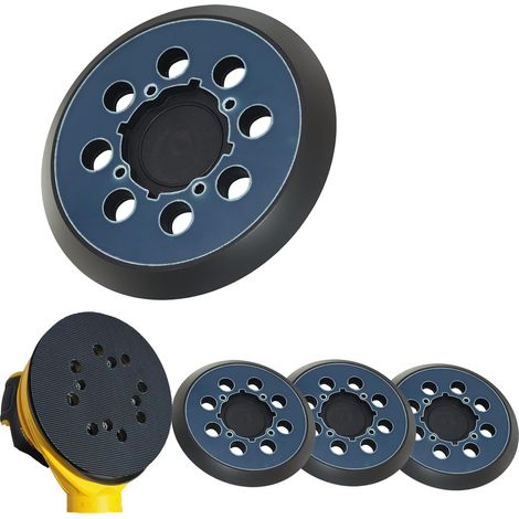 Almohadillas de repuesto para lijadora orbital Dewalt (paquete de 4), 5 pulgadas, 8 orificios, con velcro para lijadoras orbitales DeWalt DWE6421, 6421K, DWE6423, 6423K y DCW210B.