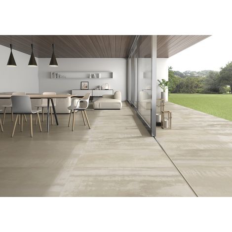 Aelle - Carrelage sol / mur effet métal beige 60x120 cm IONIC SAND - Vendu par boîte de 1,44 m²
