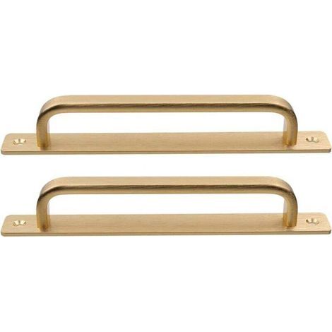Sliding door handle, cabinet handle, 192 mm hole spacing, gold, two pieces (1/4)
