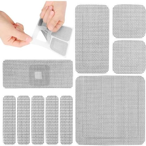 Kit de Réparation de Moustiquaire pour Fenêtre - 30pcs - Fixation auto agrippante - Fibre de verre (1/4)