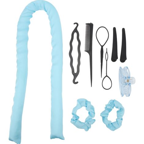 Ensemble de 10 fers à friser de nuit, idéal pour les femmes paresseuses. Finition satinée, doux pour les cheveux, et éponge incluse pour un confort optimal pendant le sommeil. Plus besoin de repasser. (1/5)