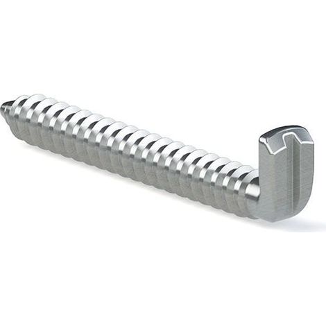 alcayata especial con rosca para madera. hierro. zincado. diámetro 5,8mm. longitud 50mm