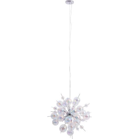 Suspension Design Explosion en Métal et Verre Irisé Chrome Ø 65 cm G9 pour Salon et Bureau - PANGIVO (1/5)