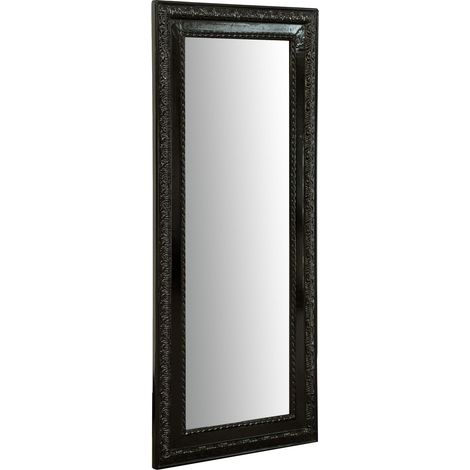 Mirror Wall mirror and vertical/horizontal hanging mirror L35xPR4xH82 cm glossy black finish (1/5)