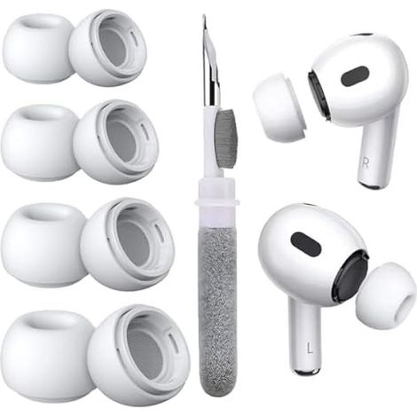 pares de almohadillas de silicona para los oídos, con reducción de ruido, kit de limpieza 3 en 1, para auriculares de segunda generación. (1/5)