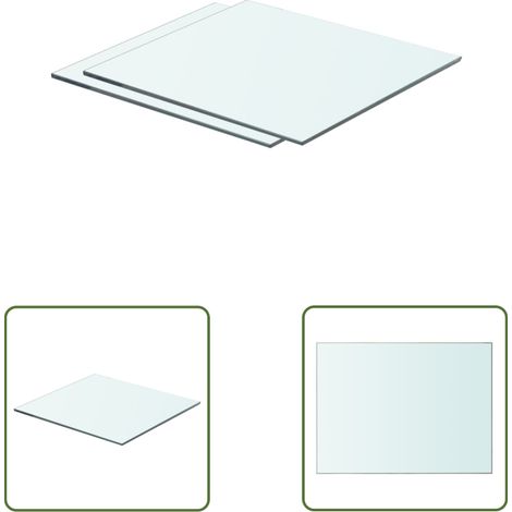 The Living Store Regalböden 2 Stk. Glas Transparent 40x30 cm - Wandregal - Glasregal - Regalboden - Dekorationselement - Wohnaccessoires (1/3)