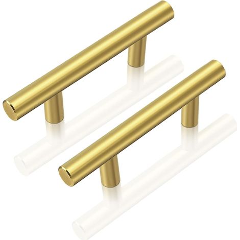 Möbelgriff für Schubladenschränke, Metall, goldfarben, 100 mm, 12 Stück.