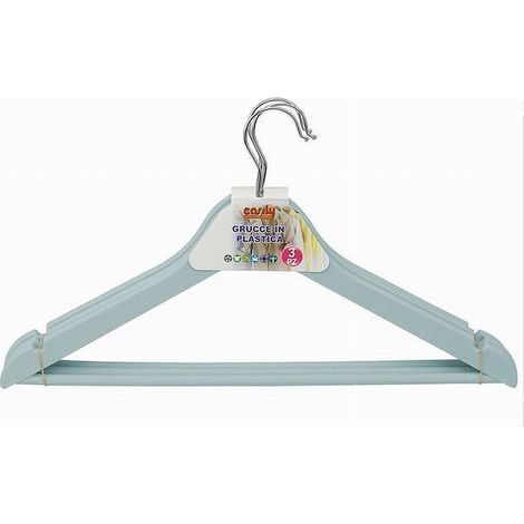 Cleafe - Set 3 Pz Grucce Stampelle Plastica Appendiabiti Vestiti Pantaloni Azzurro 79317 - (1/2)