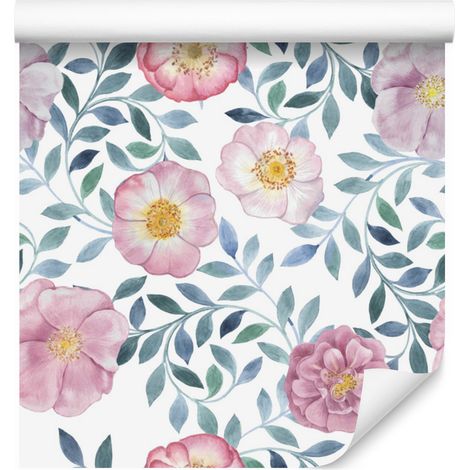 Papier peint à motifs de fleurs exotiques pour salon et chambre 50x1000 cm (1/5)