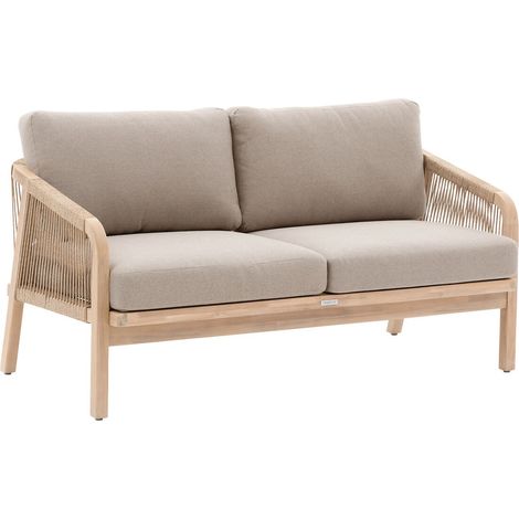 Canapé de jardin Papouasie acacia 2 places en polyester et acacia - Hespéride (1/5)