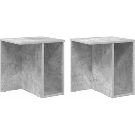 Maison Exclusive - Beistelltisch 2 pcs Beton Grau 37 x 32 x 40 cm