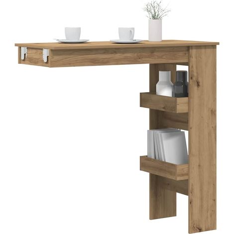 Mesa de bar de pared contrachapada roble artisan 102x45x103,5cm vidaXL (1/5)
