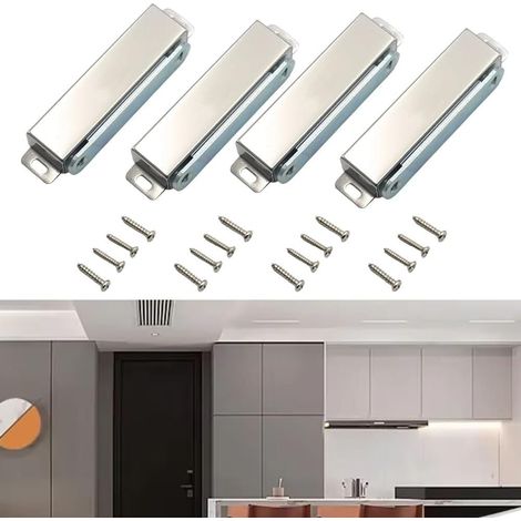 Lot de 4 loquets porte placard en acier inoxydable, penderie (1/5)