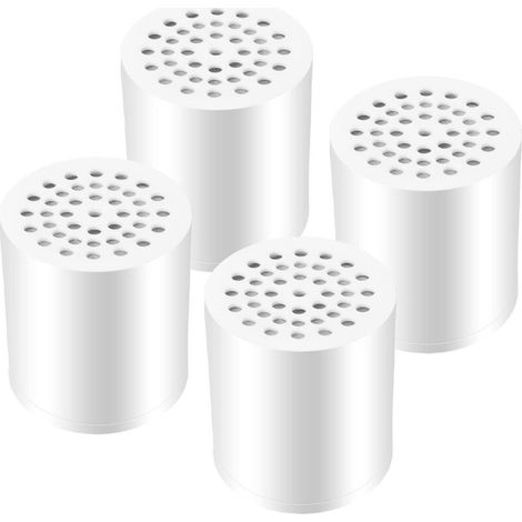 Lot de 4 filtres de douche universels à 20 étapes - Purificateur d'eau dure - Élimine le chlore, les métaux lourds, le fer, les autres sédiments, l'adoucisseur d'eau avec haut rendement (1/5)