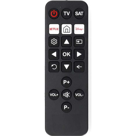 Mando a distancia universal preprogramado 2 dispositivos boton de netflix disney button infrarrojo negro