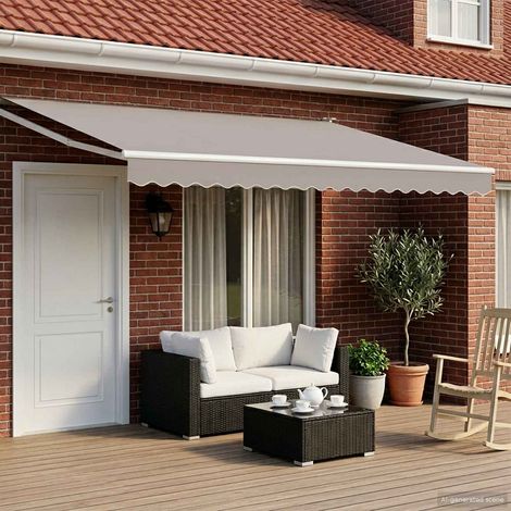 vidaXL Electric Retractable Awning Frame White 4 x 3 m Aluminium