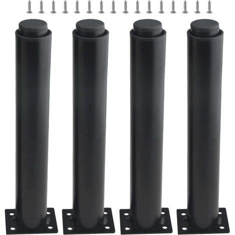 (25-42 cm, noir) Lot de 4 pieds de meuble robustes et réglables en métal (1/5)