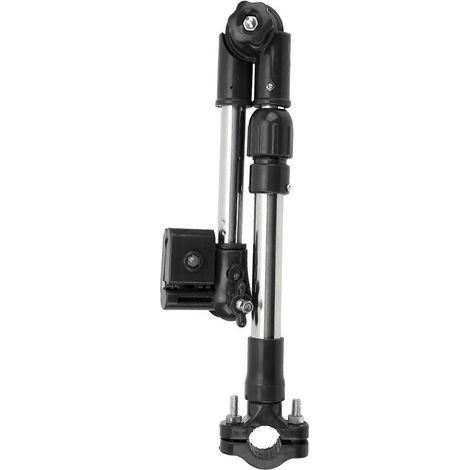 Support de parasol de vélo en acier inoxydable 2024, réglable à 360°, télescopique, pour fauteuil roulant, noir (1/5)
