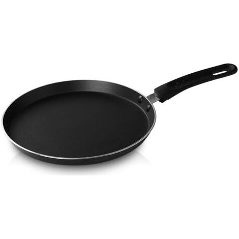Pr Crépière Aluminium pressé Noir Ø 28 cm - Revêtement anti-adhésif 2 couches sans PFOA - manche thermorésistant soft touch