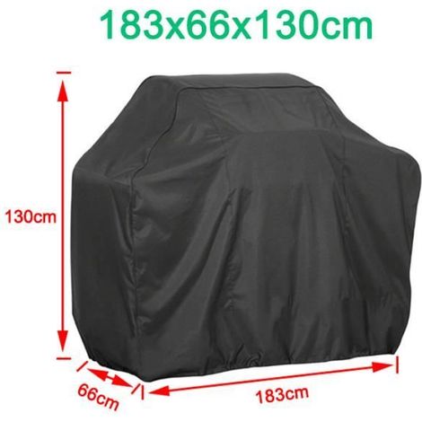 183 x 66 x 130 cm - Abdeckhaube für Grill, wasserdicht, staubabweisend, für den Außenbereich, robust, schwarz