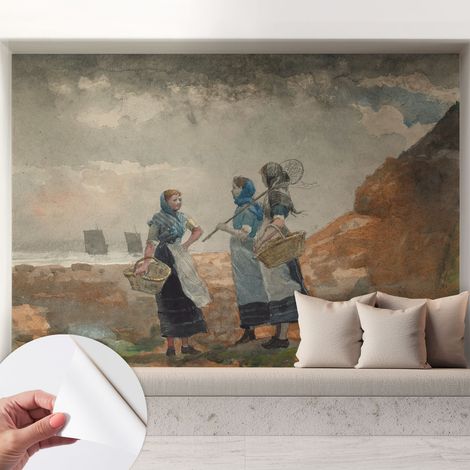 Selbstklebend Tapete modern Wohnzimmer - Wanddekoration - einfach anzubringen Heitere Küste 208x146 cm (1/5)
