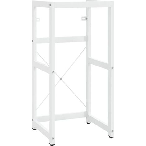 Meuble Lavabo Salle de Bain avec Vasque à Encastrer, Support Mural en Métal Blanc, Style Industriel Moderne, Rangement Sous-Évier Compact et Robuste pour WC ou Douche (1/5)