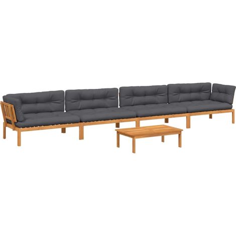 Maison Exclusive - Set de sofás de palets de jardín y cojines 5 p