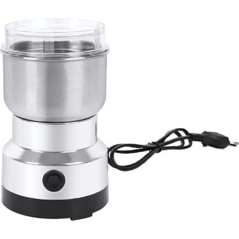 Moulin à café, moulin à épices, moulin à grains de café électrique 150 W, mini broy domestique, broy d'herbes multifonctions pour grains, noix, assaisonnement de grains de café, épices