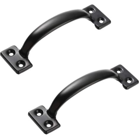 Poignee Meuble, 2 Pièces Poignee de Meuble Cuisine Vintage Acier Inoxydable Poignée pour Porte en Bois, Porte de Fer, Tiroir, Meubles à Chaussures, Noir