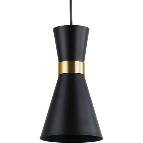 Suspension scandinave en métal "Marlon" - E27 - Noir et Doré