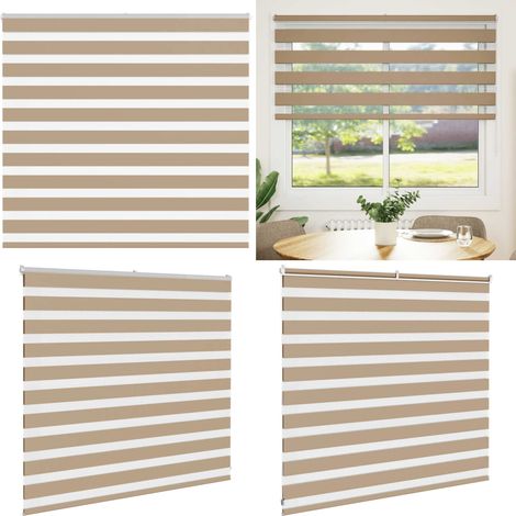 vidaXL Zebrarollo Sandbraun 155x100 cm Stoffbreite 150,9 cm Polyester (1/5)