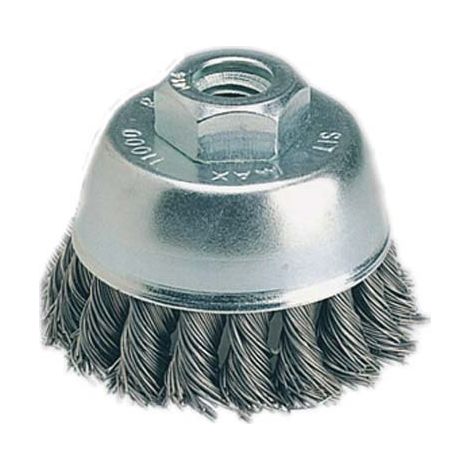 Spazzola Acciaio Ritorto a Tazza con Foro Cebo Mm .M14 70 F 2 Pezzi