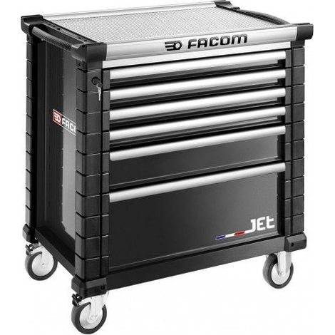 Facom – Servante d'atelier roulante en acier 6 tiroirs – Dimensions 759 x 421 x 60mm – Capacité de charge 175kg – Pour professionnels