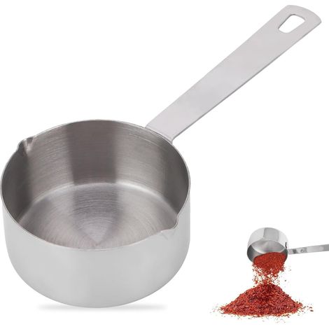 Tasses à mesurer, cuillères à mesurer de cuisine en acier inoxydable pour ingrédient sec et liquide(1/4cup-60ml) (1/5)