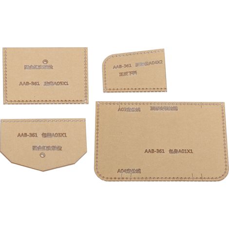 4 Pièces Gabarit Portefeuille Acrylique DIY avec Fermeture Éclair pour Création de Porte-Cartes et Sac à Pièces (1/5)