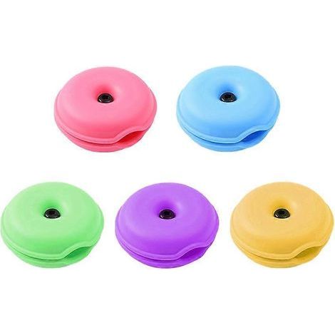 Lot de 5 enrouleurs de câbles créatifs en forme de tortue marine pour écouteurs (couleur aléatoire)-7.00X7.00X3.00CM-Random Color (1/4)