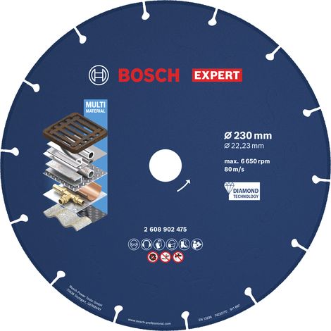Bosch Grinding/Cutting Disc EXPERT Metal Diamond Cutting Disc, 230 x 22.23 mm 2608902475 (1/5)