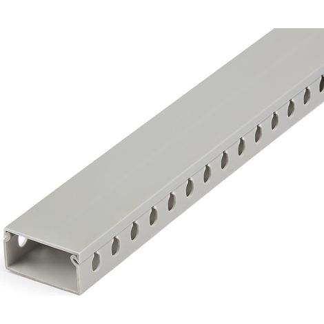 StarTech.com Canalina di cablaggio cavi scanalata con coperchio, 50mm P x 25mm H - 2m L - 8mm, canalina passacavi in PVC per cavo di rete/ canaline a parete, massimo 25 cavi, certificata UL (1/4)