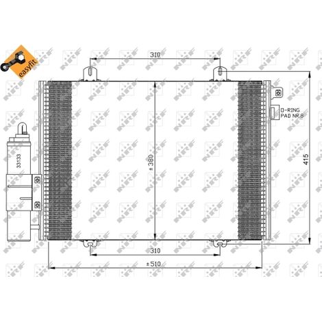 Condenseur, climatisation NRF 35379 RENAULT 7700414103 8660002513