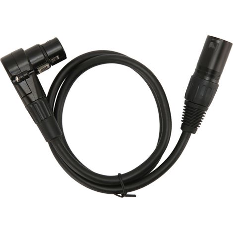 Câble microphone XLR mâle vers femelle coudé 90°, 3 broches, conducteur OFC argenté, équilibré, 75cm (1/5)