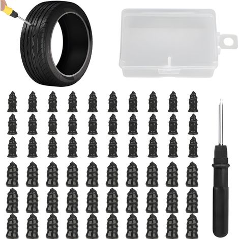 Kit de reparación de neumáticos de caucho de alta resistencia, 30 unidades, color negro. (1/2)