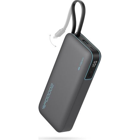 Batterie Externe 20000mAh Power Bank Charge Rapide avec Cable Intégré USB C Batterie Portable pour 17/16/15/14/13 (1/5)