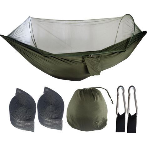 Camping Hammock, Pop Up Net, Outdoor Gear, Protection Tree Straps Included Travel And Hiking Setup, 11,81 x 11,81 x 2,36 Inches (1/4)