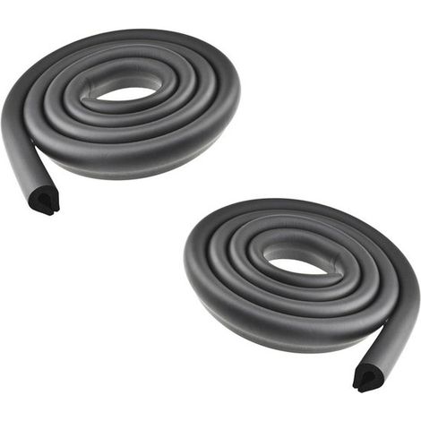 Rouleau de protection de bord de table en verre en mousse antichoc de 4 m, sécurité bébé, protection des bords, bande anti-collision pour table, 2 x 2 m, noir (1/5)
