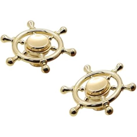 Lot de 2 poignées de tiroir nautiques dorées en alliage de zinc pour porte de placard, commode, salle de bain, 7,1 cm (L) x 2,9 cm (H) - 71 mm x 25 mm (1/5)