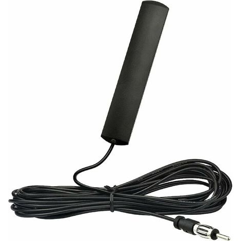 Antenne Radio - Adaptateur DIN Motorola - Câble 3 m - Pour Autoradio AM FM - Montage Adhésif Pare-Brise - Compatible Véhicule Voiture Camion SUV Jeep - 1 Pièce