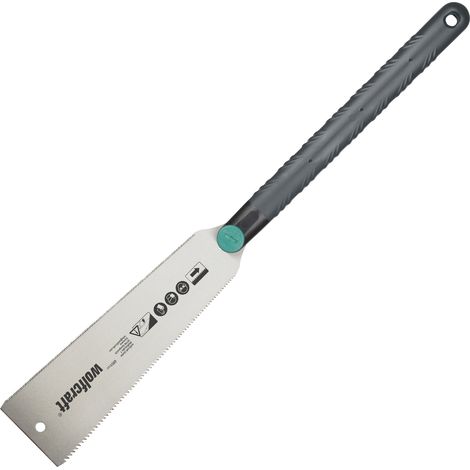 wolfcraft I Japansäge I 6951000 I Für leichtes Sägen von Fußleisten, Ästen, Kunststoffrohren I Ryoba Handsäge