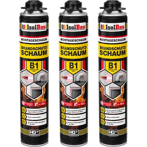 Espuma ignífuga IsolBau B1, 3 x 750 ml (1/5)