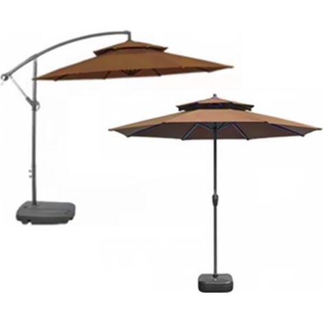 Double-top sunshade, 2.7m, replacement fabric garden cover for outdoor courtyard (awning only) (1/5)