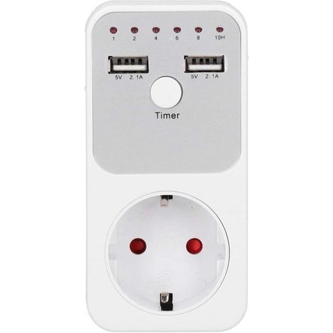 Prise de Minuterie de Compte à Rebours Numérique Intelligente 180260 V USB pour Chargeur de Téléphone d'ordinateur(EU Plug) (1/5)
